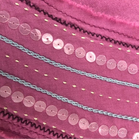 5/$25 Boden T-shirt 12 Pink Embellished Unique Stitching Raw Hem Short Sleeve - Picture 6 of 8